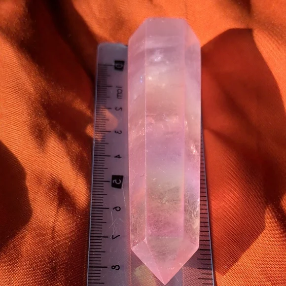 Pink Rose Quartz Point Crystal - Picture 3 of 3